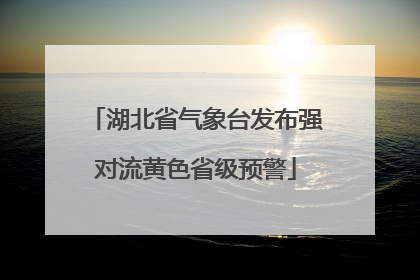 湖北省气象台发布强对流黄色省级预警