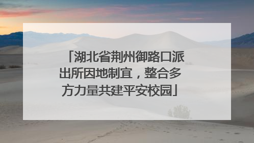 湖北省荆州御路口派出所因地制宜，整合多方力量共建平安校园