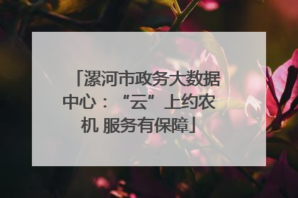 漯河市政务大数据中心：“云”上约农机 服务有保障