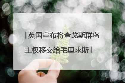 英国宣布将查戈斯群岛主权移交给毛里求斯