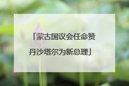 蒙古国议会任命赞丹沙塔尔为新总理