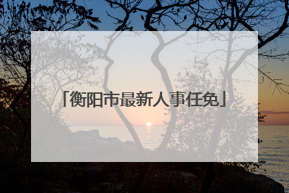 衡阳市最新人事任免