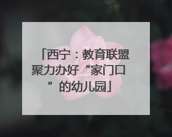 西宁：教育联盟聚力办好“家门口”的幼儿园