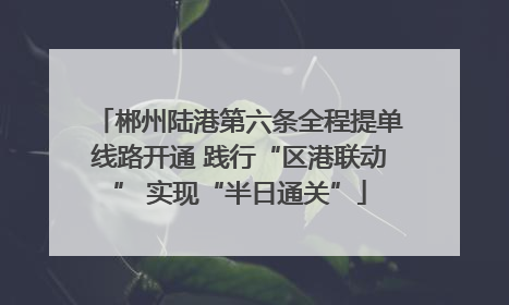 郴州陆港第六条全程提单线路开通 践行“区港联动” 实现“半日通关”