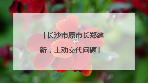 长沙市原市长郑建新，主动交代问题