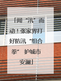 闻“汛”而动！张家界打好防汛“组合拳” 护城市安澜