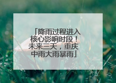 降雨过程进入核心影响时段！未来三天，重庆中雨大雨暴雨
