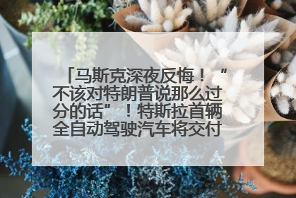 马斯克深夜反悔！“不该对特朗普说那么过分的话”！特斯拉首辆全自动驾驶汽车将交付，马斯克：将从生产线直接开向车主家中！公司股价大涨