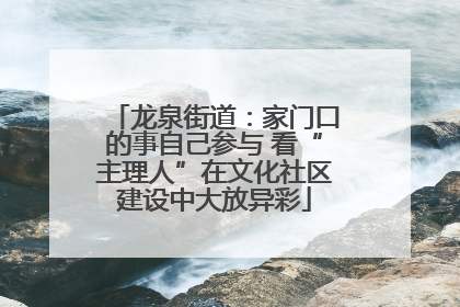 龙泉街道：家门口的事自己参与 看“主理人”在文化社区建设中大放异彩