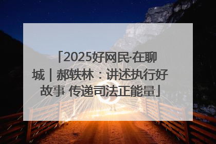 2025好网民·在聊城｜郝轶林：讲述执行好故事 传递司法正能量